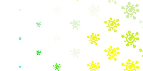 Light Green, Yellow vector texture with disease symbols.