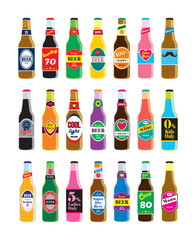 wine beer bottle vector illustration