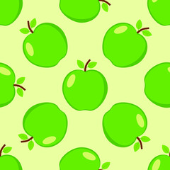 Seamless background of red and green apple. Vector illustration.
