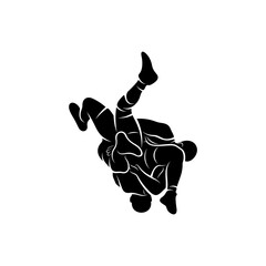 Fototapeta na wymiar Wrestling logo vector template, Illustration symbol, Silhouette design