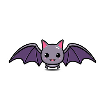 Cute Bat mascot vector design.