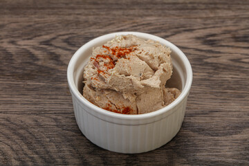 Herring butter spread in the bowl