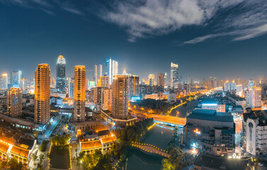 Fototapeta na wymiar Night view of Wuxi City, Jiangsu Province, China
