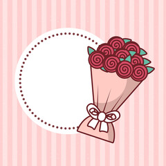 Valentines day seal stamp with roses vector design