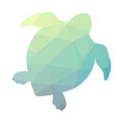 geometrical pattern inside sea turtle shape, vector 