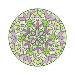 mandala motif on white