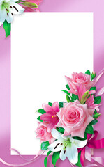 Greeting card with a bouquet of flowers