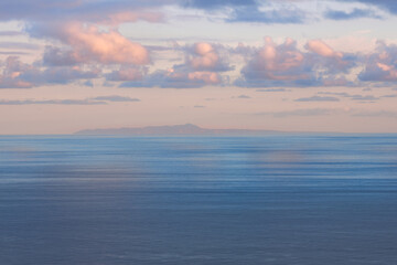 Soft Light Blue Hour Over Santa Maria as Seen from Sao Miguel, Azores Islands