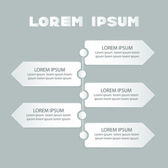 Vector illustration of infographics elements for presentation hand drawn hatched style