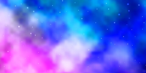 Light Pink, Blue vector template with neon stars. Colorful illustration with abstract gradient stars. Best design for your ad, poster, banner.