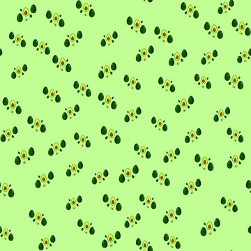 Seamless background of avocado fruit. Avocado flat style. Vector illustration.