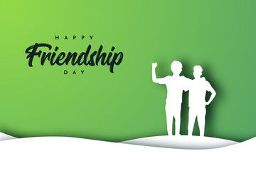 Happy friendship day illustration template design