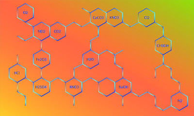 Abstract digital background with chemical structure. Vector illustration. Banners for scientific conferences.
