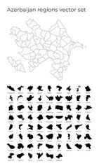 Azerbaijan map with shapes of regions. Blank vector map of the Country with regions. Borders of the country for your infographic. Vector illustration.