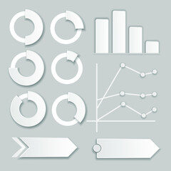 Vector illustration of infographics elements for presentation hand drawn hatched style