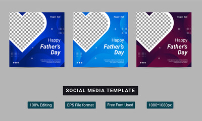 Father’s day sale social media instagram post template