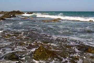 Beautiful and deserted beaches, the amazing waters of the Arabian Sea, super sea swims can be enjoyed on Omani Island Masirah.Oman, Asia