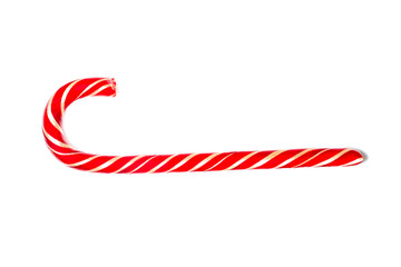 Christmas Candy Cane Isolated on White Background. Red Candy Cane. Red candy of New Year