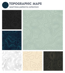 Topographic maps. Astonishing isoline patterns, seamless design. Appealing tileable background. Vector illustration.
