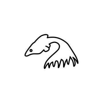 guppy fish line vector design template illustration