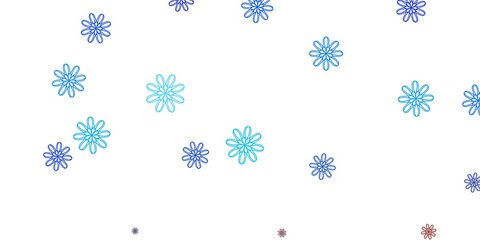 Light Blue, Red vector doodle template with flowers.