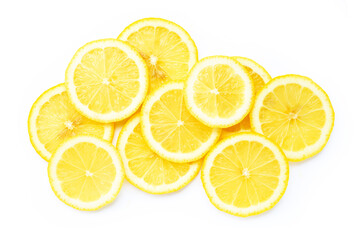 Fresh lemon slices isolated on white