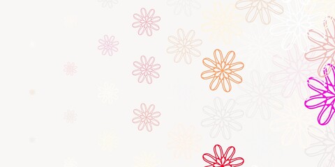 Light Red vector natural artwork with flowers.