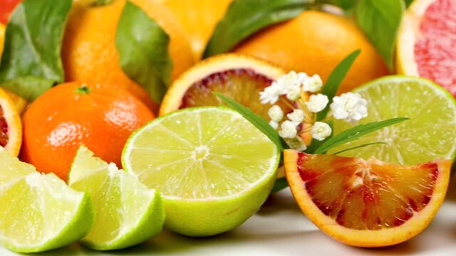 assorted of citrus fruit, lemon, orange, grapfruit and clementine fruit