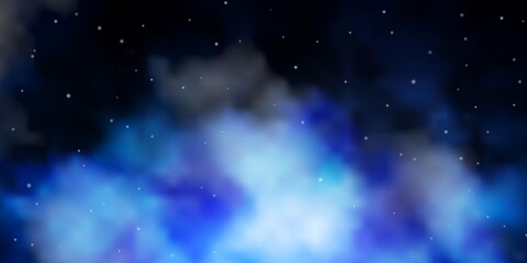 Dark Purple vector layout with bright stars. Shining colorful illustration with small and big stars. Pattern for new year ad, booklets.