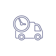fast delivery line icon with van