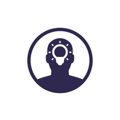 idea, insight icon on white, vector