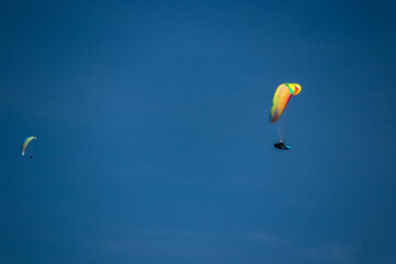 Paraglider in the sky above britain