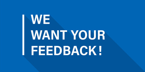 Feedback banner. Vector isolated banner background.  Feedback blue banner in flat design. Customer service.