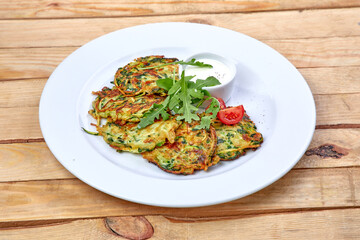 pancakes with zucchini and herbs