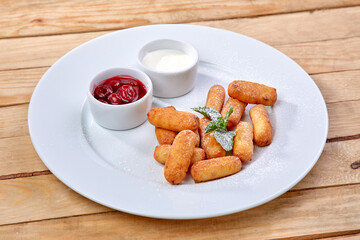 cream cheese sticks with sauce