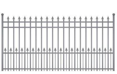 Grey steel fence. vector illustration