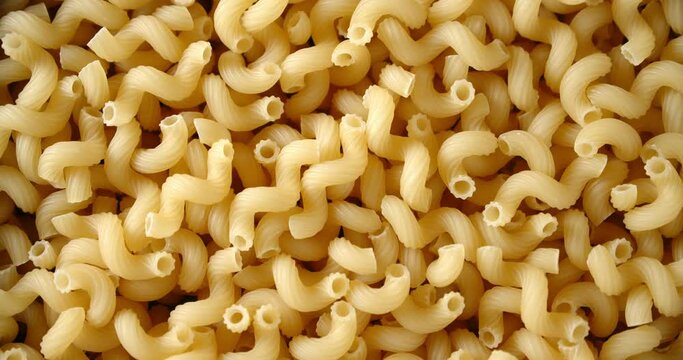 Paste of dry cavatappi rotates slowly.