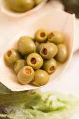 Olives stuffed with carrots typical of Puglia. Ideal for a vegetarian aperitif