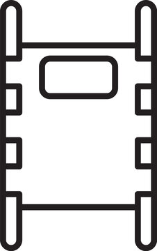 recommend clip art: Black line Stretcher icon isolated on white background. Patient hospital medical stretcher. Vector Illustration.