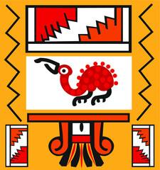 Ethnic patterns of Native Americans art: the Aztec, Inca, Maya, (Mexico, Ecuador, Peru), Alaska Indians. Vector illustration