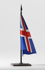 ICELAND Colors Background, ICELANDIC National Flag (3D Render)
