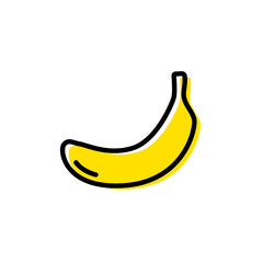 Banana icon vector flat design illustration