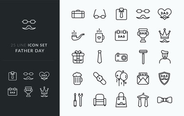 Illustration vector graphic of Father Day Icon Set - You will get 25 premium icon sets Father Day it contains Father, daddy, tie, i love dad, and many more.
