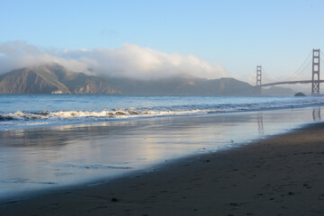San Francisco California USA - August 17, 2019: Baker Beach in San Francisco