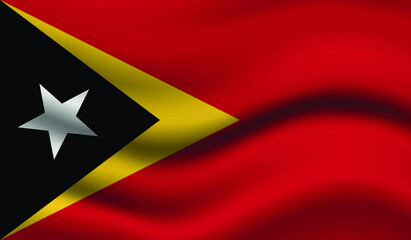 East Timor Vector Flag. Vector illustration.