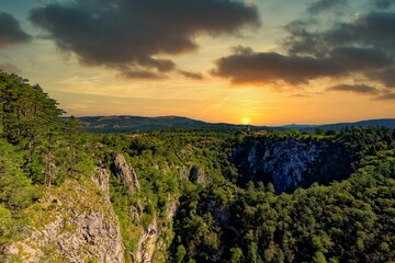 Obraz premium Village Of Skocjan In The Sunset