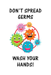 corona covid 2019 virus wash your hand signage vector