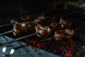 barbecue on a grill in a private house