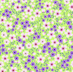 Elegant floral pattern in small colorful flower. Liberty style. Floral seamless background for fashion prints. Ditsy print. Seamless vector texture. Spring bouquet.