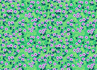 Elegant floral pattern in small lilac flower. Liberty style. Floral seamless background for fashion prints. Ditsy print. Seamless vector texture. Spring bouquet.